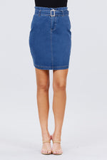 Load image into Gallery viewer, Kora Elasticized Denim Skirts
