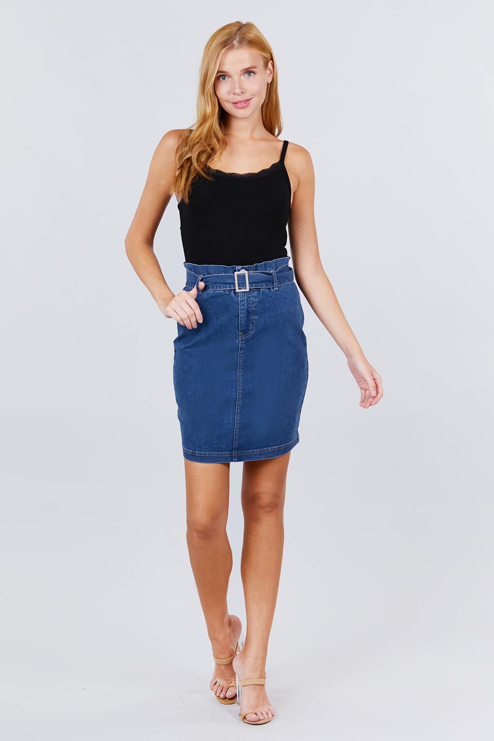 Kora Elasticized Denim Skirts